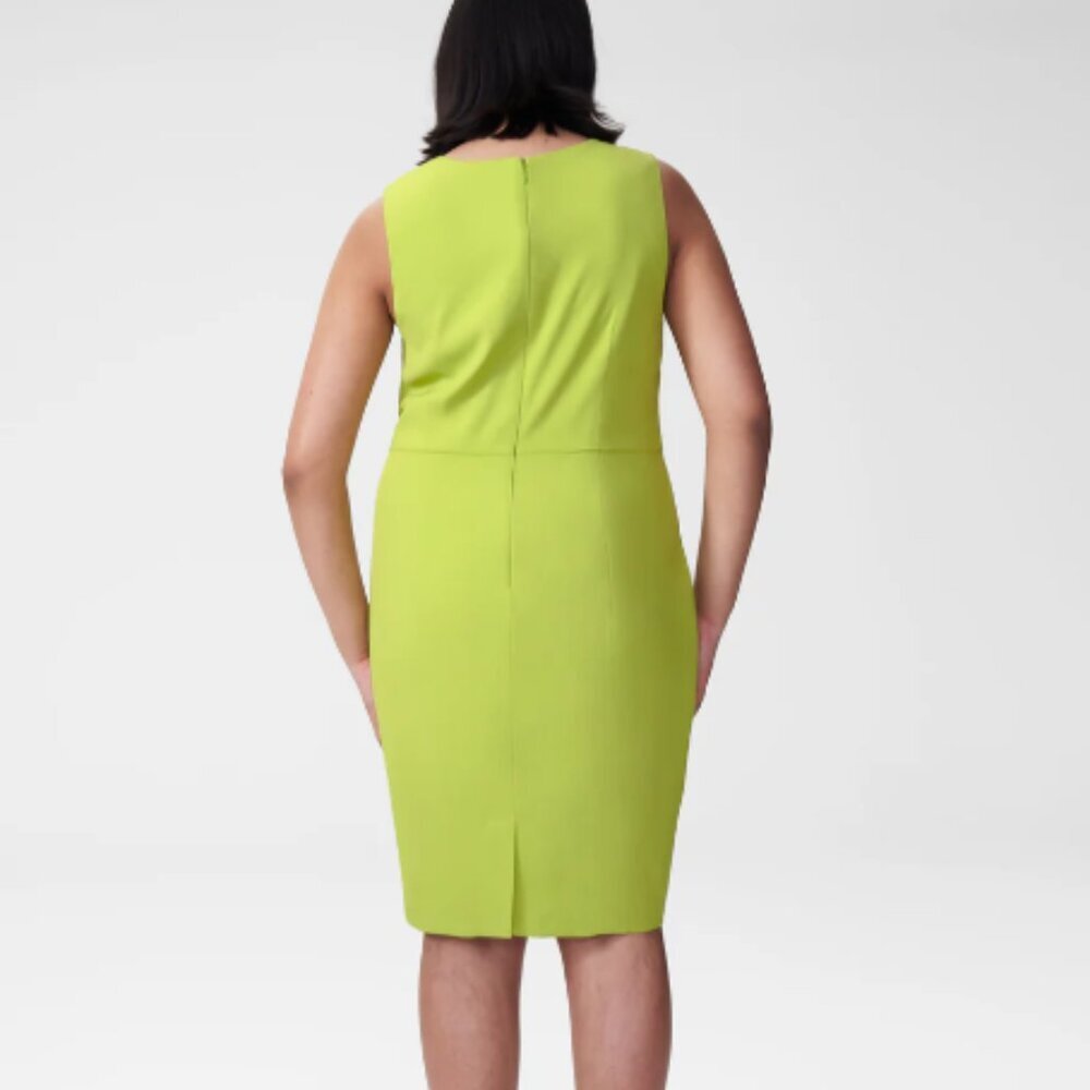 Universal Standard Raven V-Neck Dress Lime Green Dress size 14-16 - Picture 4 of 5